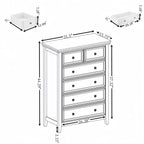 Modern 6 Drawers Dresser 6 Drawers Cabinet,Chest of Drawers Closet Organizers and Storage Clothes Storage Drawers Cabinet for Living Room, Farmhouse Dresser Organizer white - Grand Goldman Shop