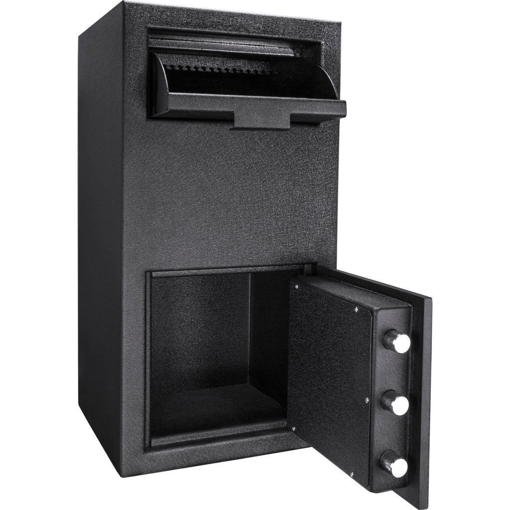 Black Steel Keypad Depository Safe with Anti-Fishing Baffles and Digital Lock, 1.72 Cu Ft | Premium Home Decor - Grand Goldma