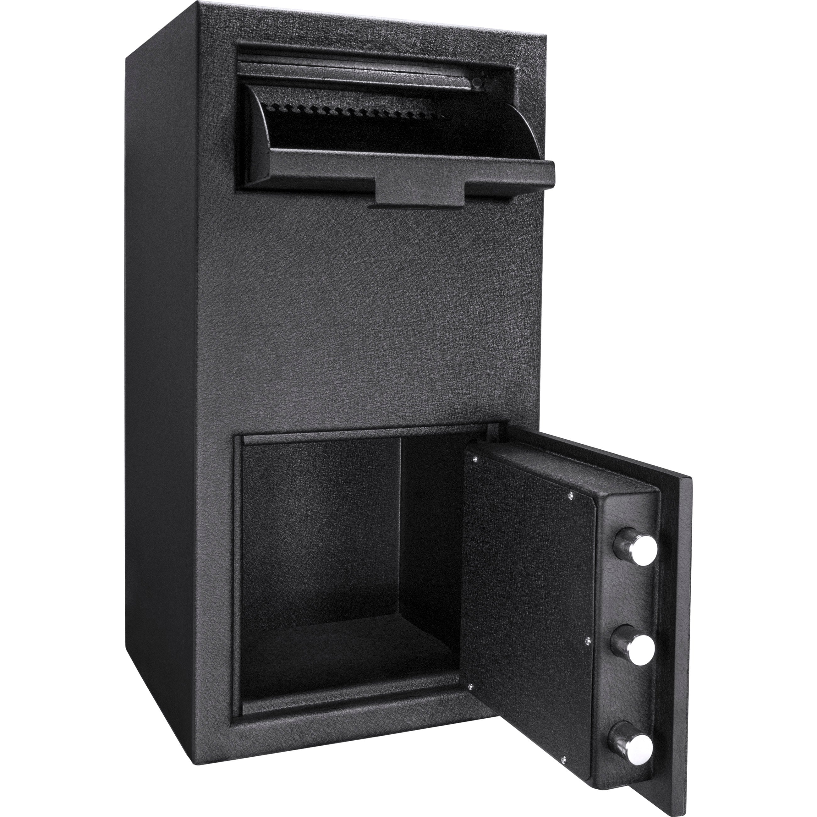 Black Steel Keypad Depository Safe with Anti-Fishing Baffles and Digital Lock, 1.72 Cu Ft | Premium Home Decor - Grand Goldma