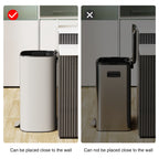 13 Gallon 50L Kitchen Foot Pedal Operated Soft Close Trash Can - Stainless Steel Ellipse Bustbin - White - Grand Goldman Shop