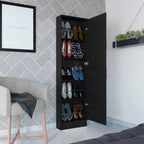 Shoe Rack Chimg, Mirror, Five Interior Shelves, Single Door Cabinet, Black Wengue Finish - Grand Goldman Shop