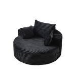 55'L Corduroy Sponge single sofa,No Assembly Required,Fluffy Modern Sleeper Chair for Living room, Bedroom, Lounge and Projection Room(Not a swivel chair.) - Grand Goldman Shop