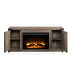 Tobias Rustic Oak Finish Fireplace - Grand Goldman Shop