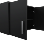 Wall Storage Cabinet Lions, 3 Shelves, Double Door, Black Wengue Finish - Grand Goldman