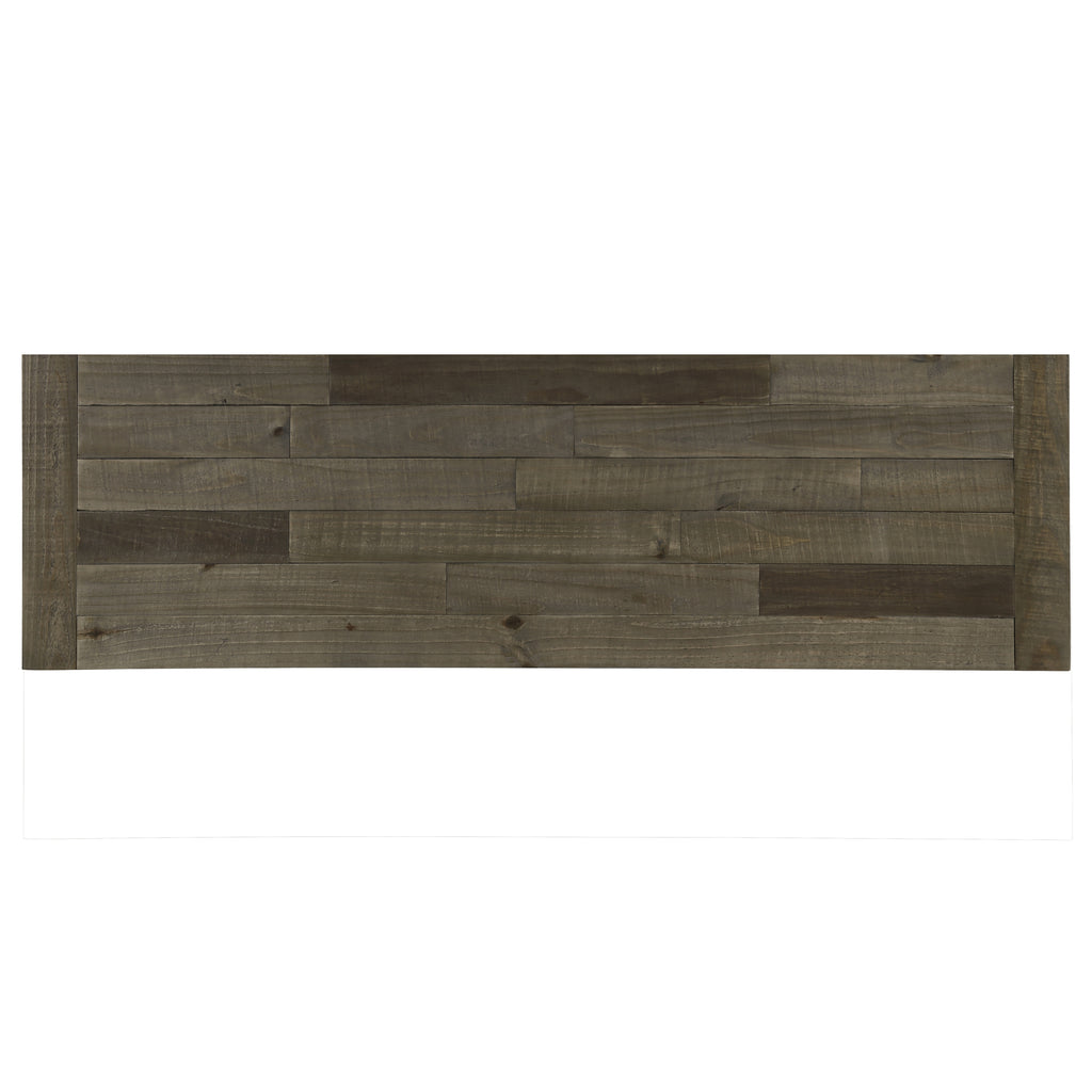 Prato Two-Tone Wood Upholstered Dining Bench, Antique Brown and Distressed Blue - Grand Goldman Shop