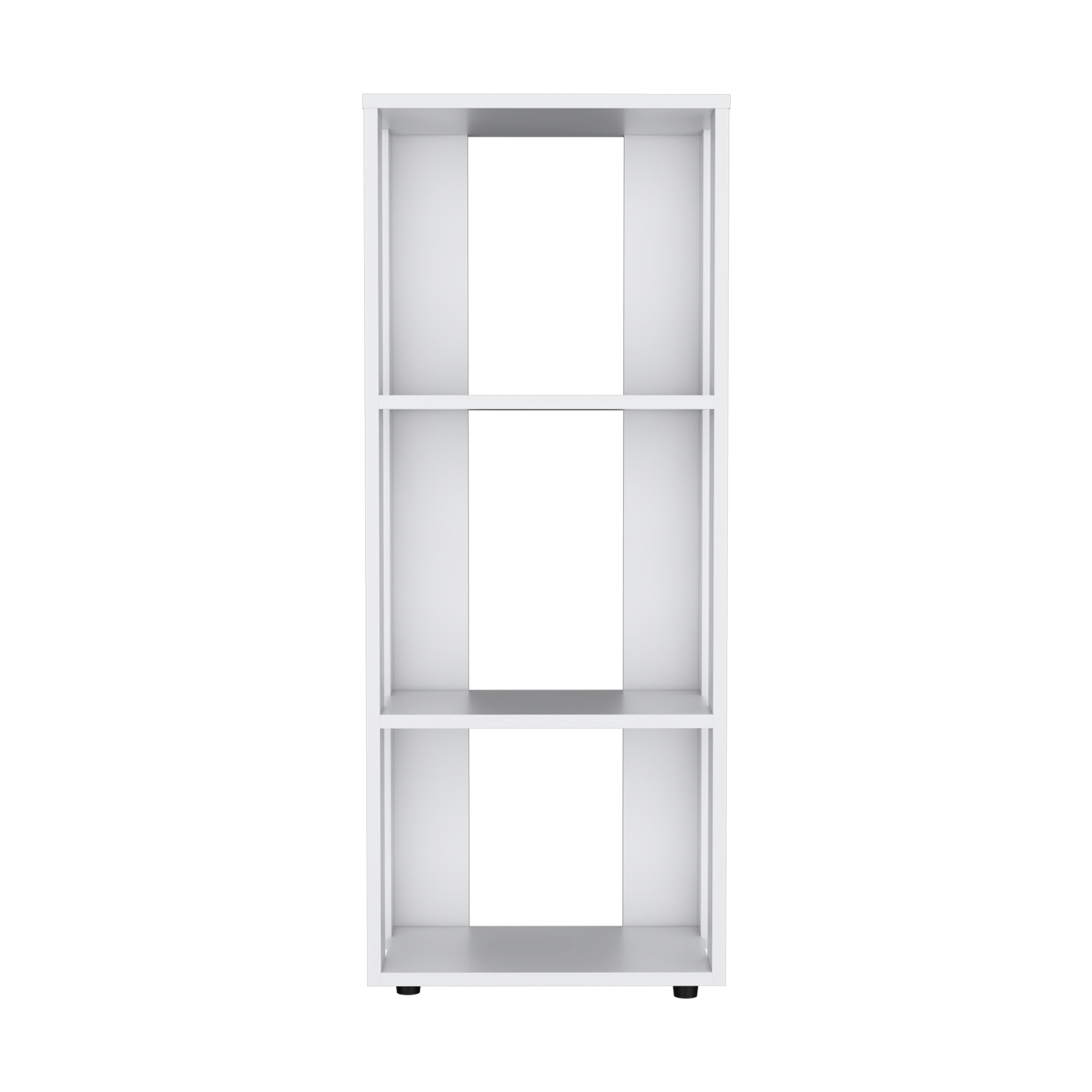 Eco 39' Tall Four-Tier Bookcase, Living Room, Storage Cabinet, Shelves White - Grand Goldman