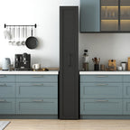 BLACK ,Large, Slim Storage Cart, Kitchen Rolling Cart, Narrow Storage Cabinet with Handle & Wheels, Wood Spice Rack Next to Fridge, Pantry Shelf for Kitchen, Small Spaces - Grand Goldman Shop