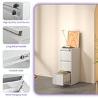 SteelCraft 3 Drawer Metal Vertical File Cabinet with Lock White Steel for A4 Legal/Letter Size - Grand Goldman
