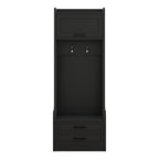 4-in-1 Detachable Hall Tree with Storage and 7 Hooks, Multiple Functions Hallway Coat Rack with Storage Drawers and Cabinet, Black Shoe Bench for Entryway Hallway - Grand Goldman Shop