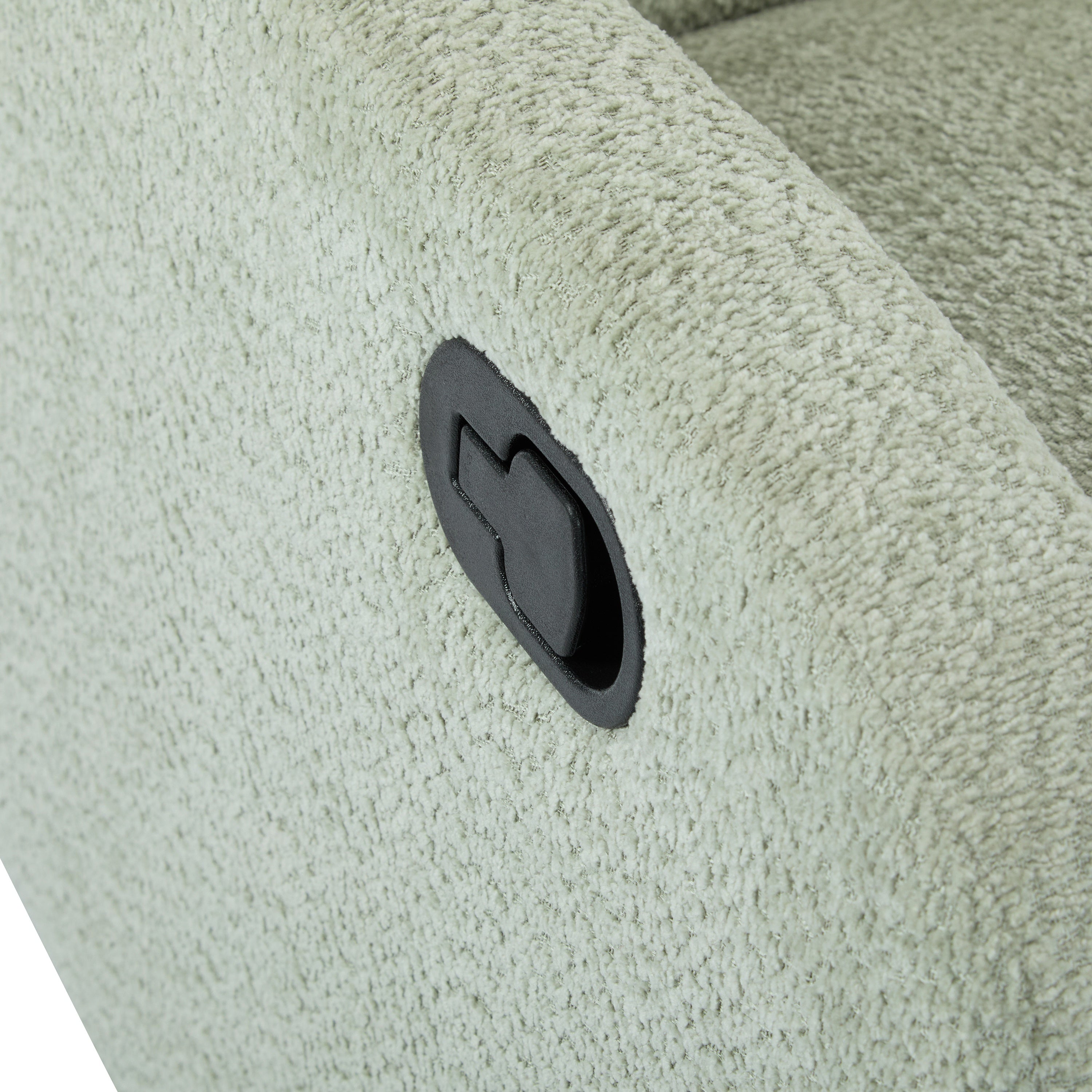 Modern 360 Swivel and Glider Recliner Chair in Light Green Boucle with Solid Wood Base - Grand Goldman Shop