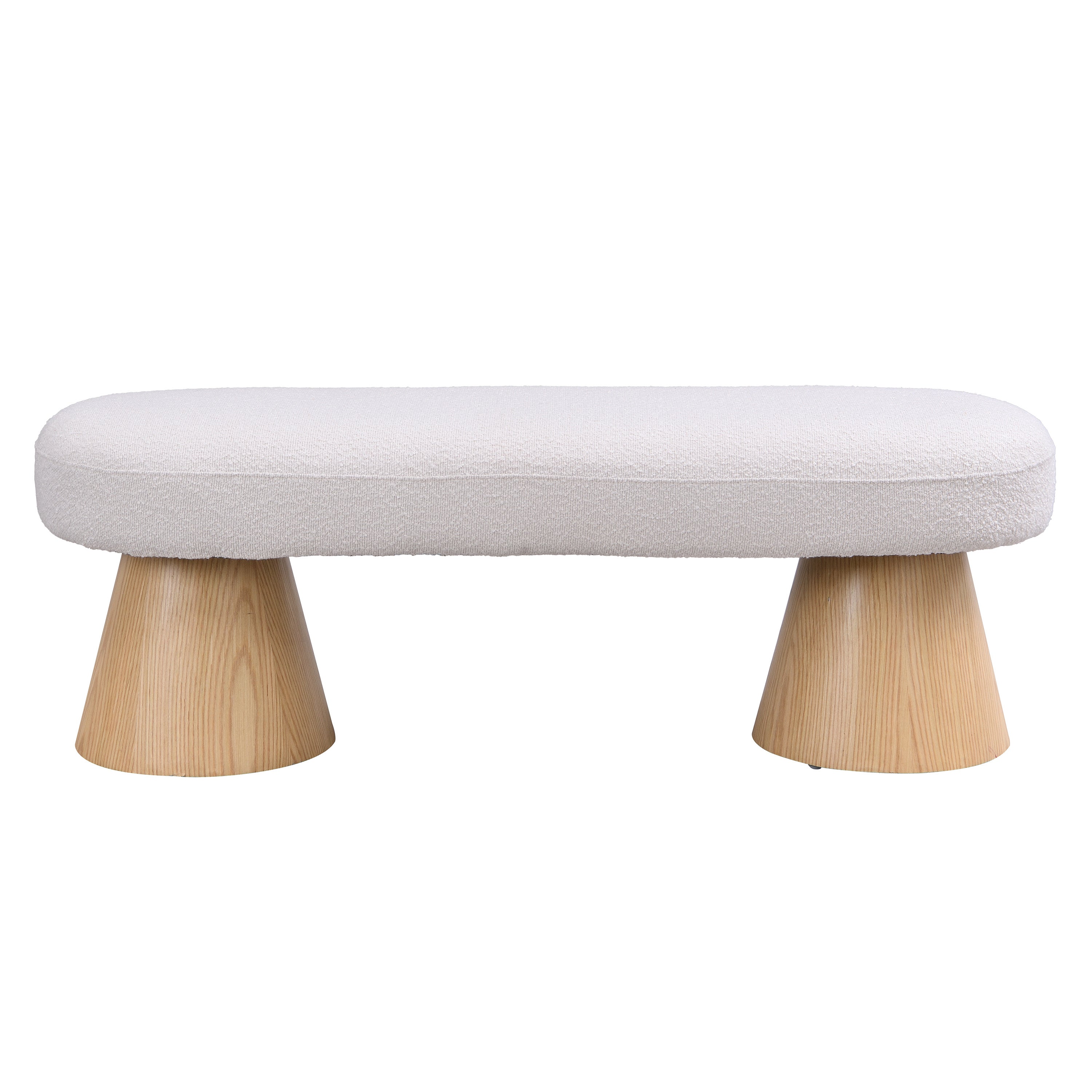 Dining Bench for Dining Room, Upholstered Bedroom End of Bed Entryway Bench Fabric Ottoman for Living Room, Beige Stool Top Wood Leg 300 LBS Weight Capacity - Grand Goldman Shop