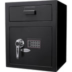Digital Keypad Depository Safe Steel Construction Black 1.1 Cu Ft | Premium Home Decor - Grand Goldman