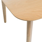 Retro Mid-Century Dining Table with Faux Wood Top and Natural Solid Wood Legs, 59-inch - Grand Goldman Shop