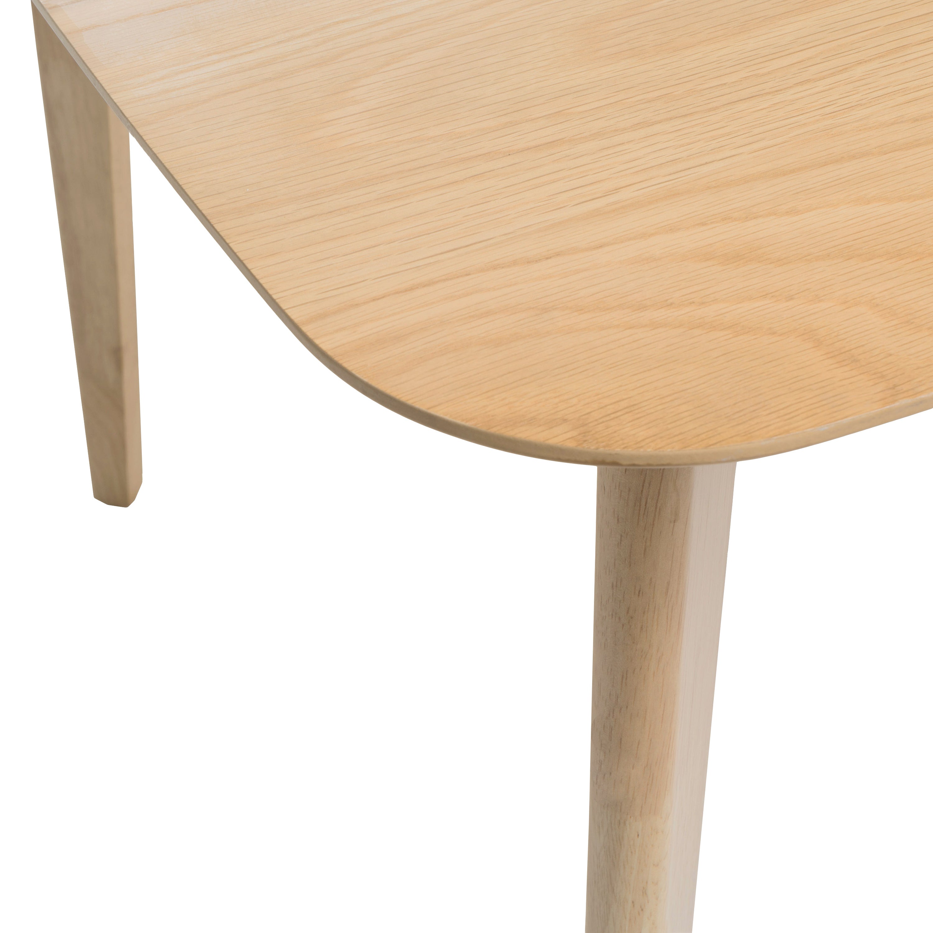 Retro Mid-Century Dining Table with Faux Wood Top and Natural Solid Wood Legs, 59-inch - Grand Goldman Shop
