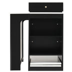 K&K 59.5' Kitchen Island with Extendable Dining Table, Kitchen Storage Table with Double-sided Storage, Kitchen Island with 2 Drawers, Power Outlet, Side Open Shelves, for Kitchen, Dining Room, Black - Grand Goldman Shop