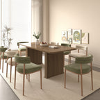 Modern Dining Table for 6-10 People, Wood Kitchen Table with Double Robust Pedestal, Wooden Dinner Table for Dining Room - Grand Goldman Shop