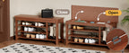Adjustable shoe-changing bench, storage bench, hidden storage. With a load-bearing capacity of up to 550 pounds, suitable for bedrooms and corridors. 100% solid wood. - Grand Goldman Shop