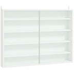 5-Tier Display Cabinet, Glass Display Case with 2 Doors and Adjustable Shelves, Wall-Mounted, White - Grand Goldman Shop