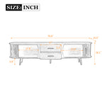 Mid-Century Modern TV Stand for 80' TV, Entertainment Center with Storage in Dark Brown, Solid Wood and MDF Construction, 70.8' L x 15.5' W x 18.1' H - Grand Goldman Shop