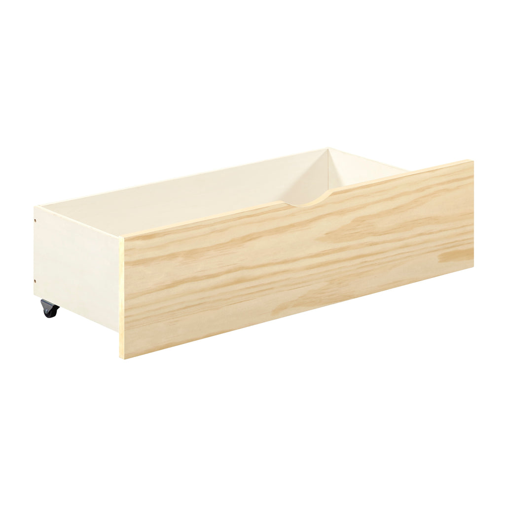 Natural Pine Finish 2pcs Storage Boxes with Caster Wheels Transitional Bedroom Furniture Under-Bed Toy Boxes - Grand Goldman Shop