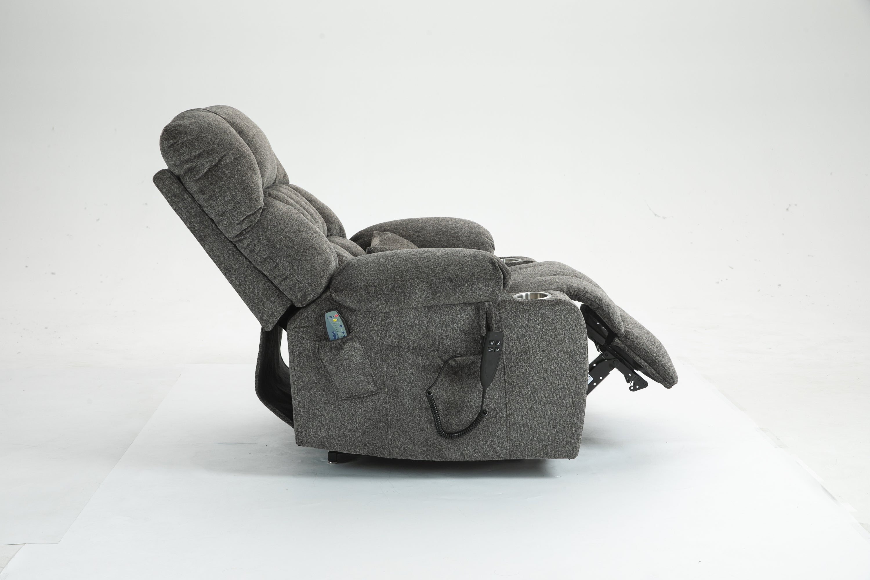Lift Chair for Big and Tall Person with Inconvenient Legs: High Density Foam Lift Sofa with Heat and Massage, 2 Pockets, 2 Cup Holder, 2 Remote, OKIN Motor - Grand Goldman Shop
