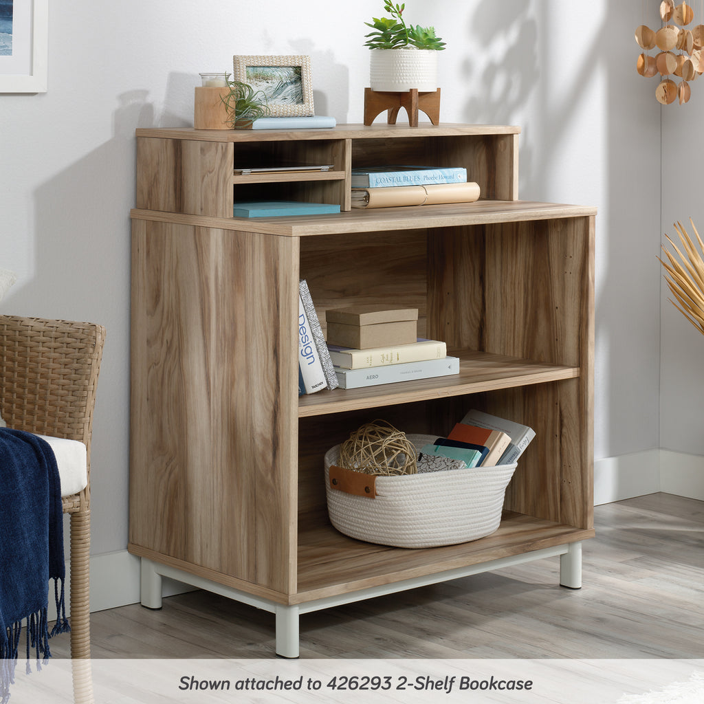 Organizer Hutch with Bookcase, Brown finish - Grand Goldman