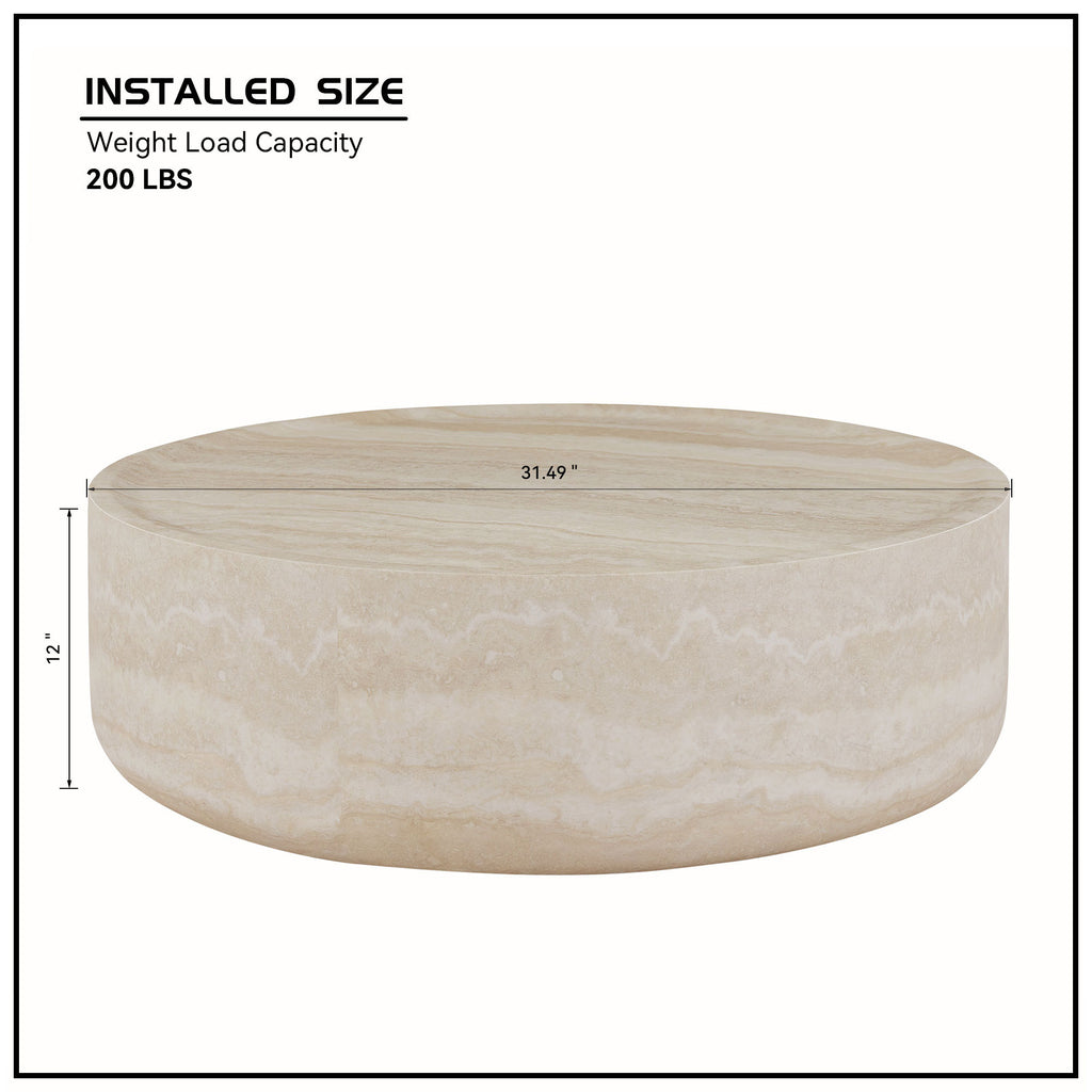 31.49''  Faux MARS Pattern Coffee Tables for Living Room Round Tea table for Living Room, No Need Assembly. - Grand Goldman Shop