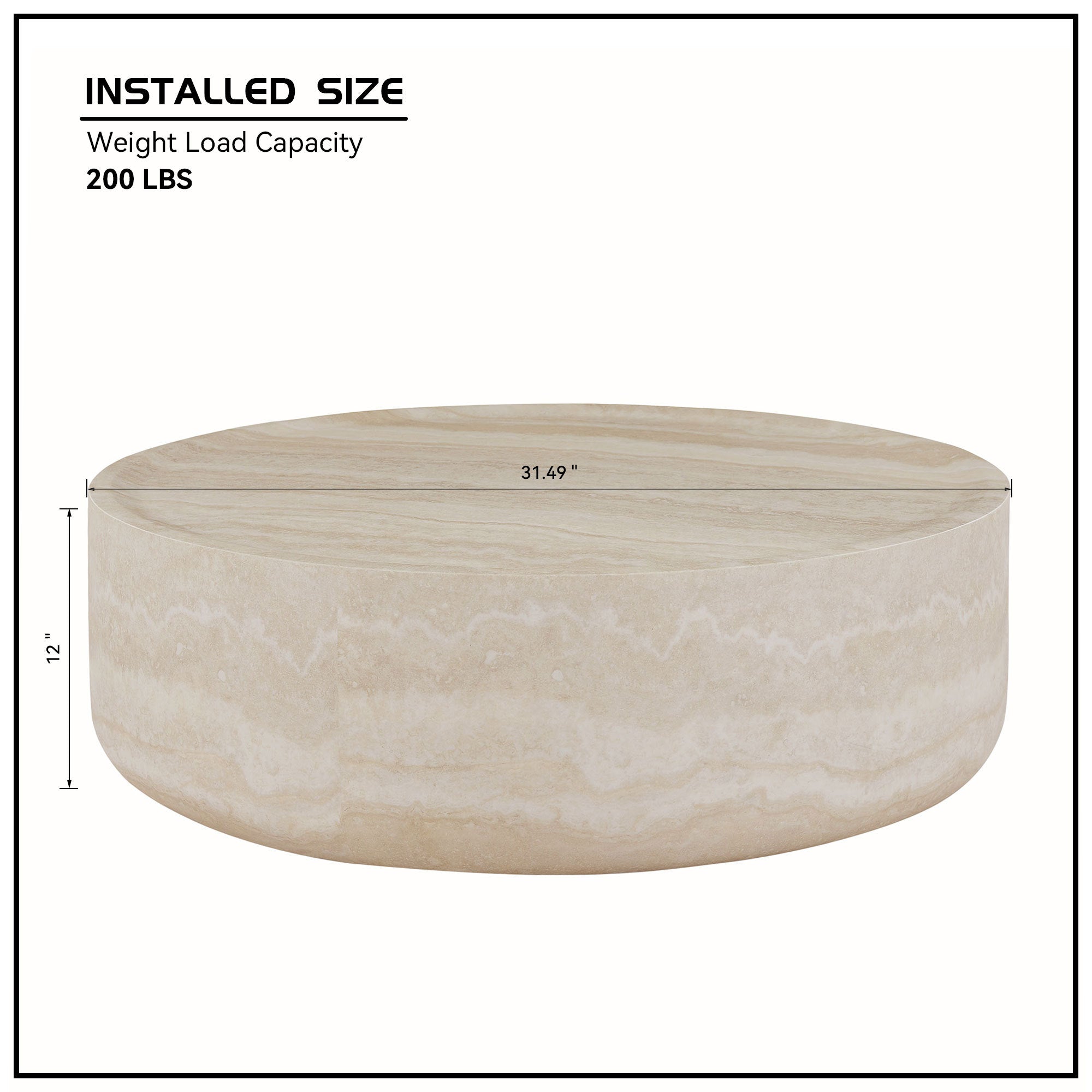 31.49''  Faux MARS Pattern Coffee Tables for Living Room Round Tea table for Living Room, No Need Assembly. - Grand Goldman Shop