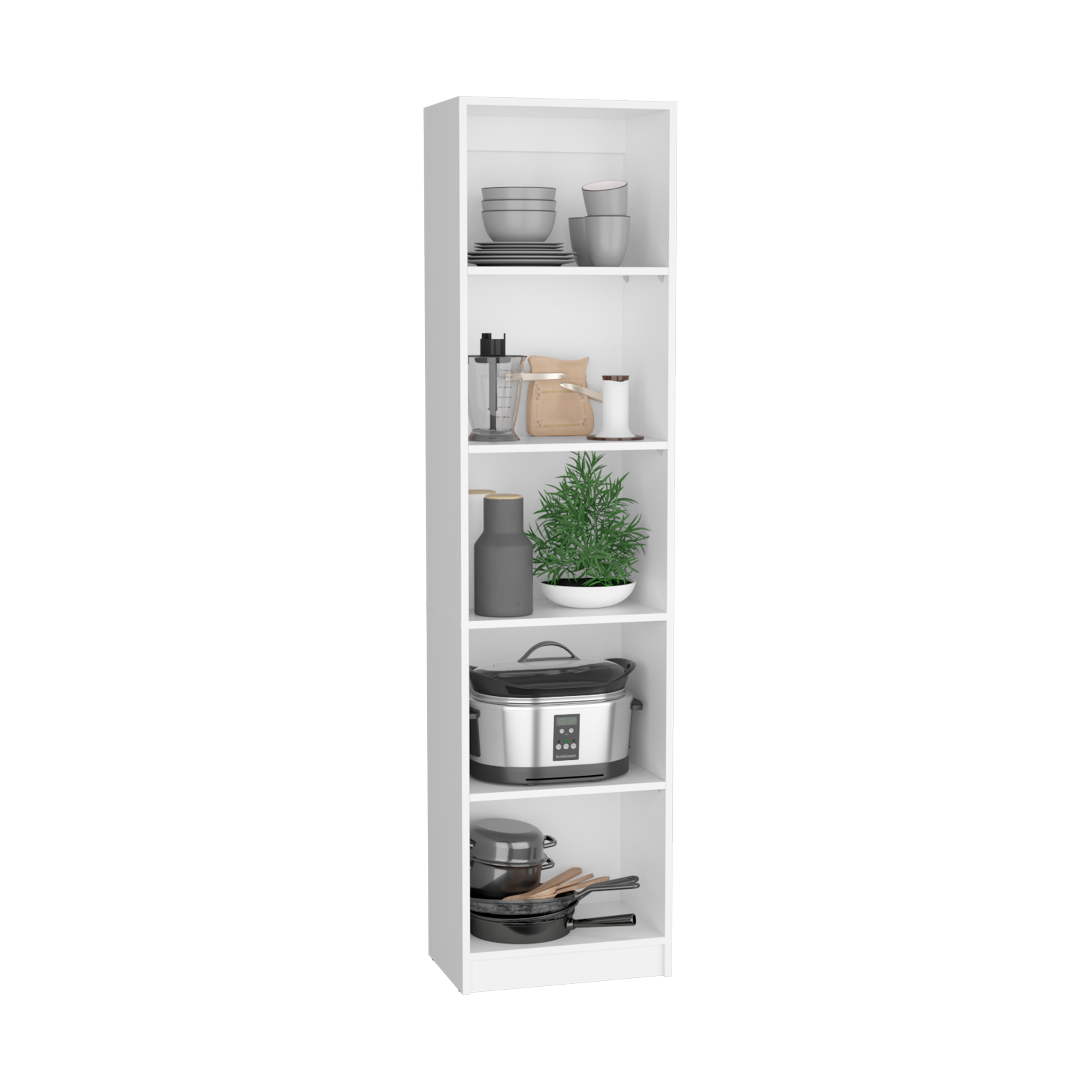 Stylish 2 Piece Bookcase Living Room Set,  Storage Cabinet, 42' Wide and 9 Shelves White - Available at Grand Goldman