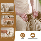 Loveseat Cloud Sectional Couches Chenille Fabric,Quilted Pleated Design, Ergonomic Design,High-Density Foam Easy Install Elegant Armrests High Quality Wooden Base,Fits Living Rooms,Camel - Grand Goldman Shop