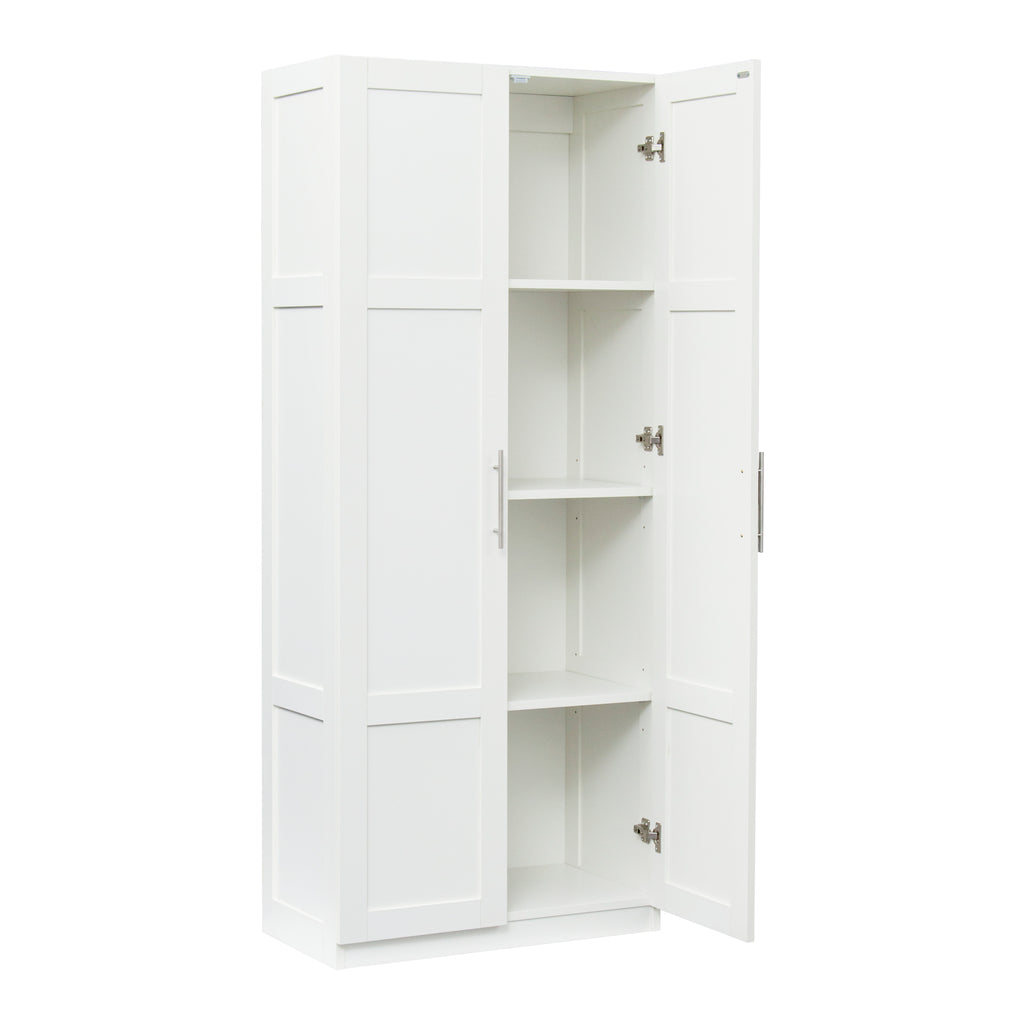 Pantry Cabinet, Kitchen Pantry Storage Cabinets with 2 Door and 3  Shelves, White Pantry Storage Cabinet, Cupboard for Kitchen, Dining Room and Living Room. - Grand Goldman Shop