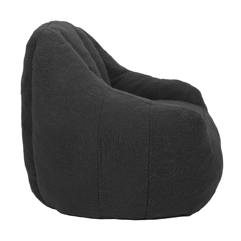 Comfy Bean Bag Chair with Memory Foam Filler – Tufted Soft Stuffed Bean Bag Sofa for Dorm, Apartment, or Living Room – Dark Gray - Grand Goldman Shop