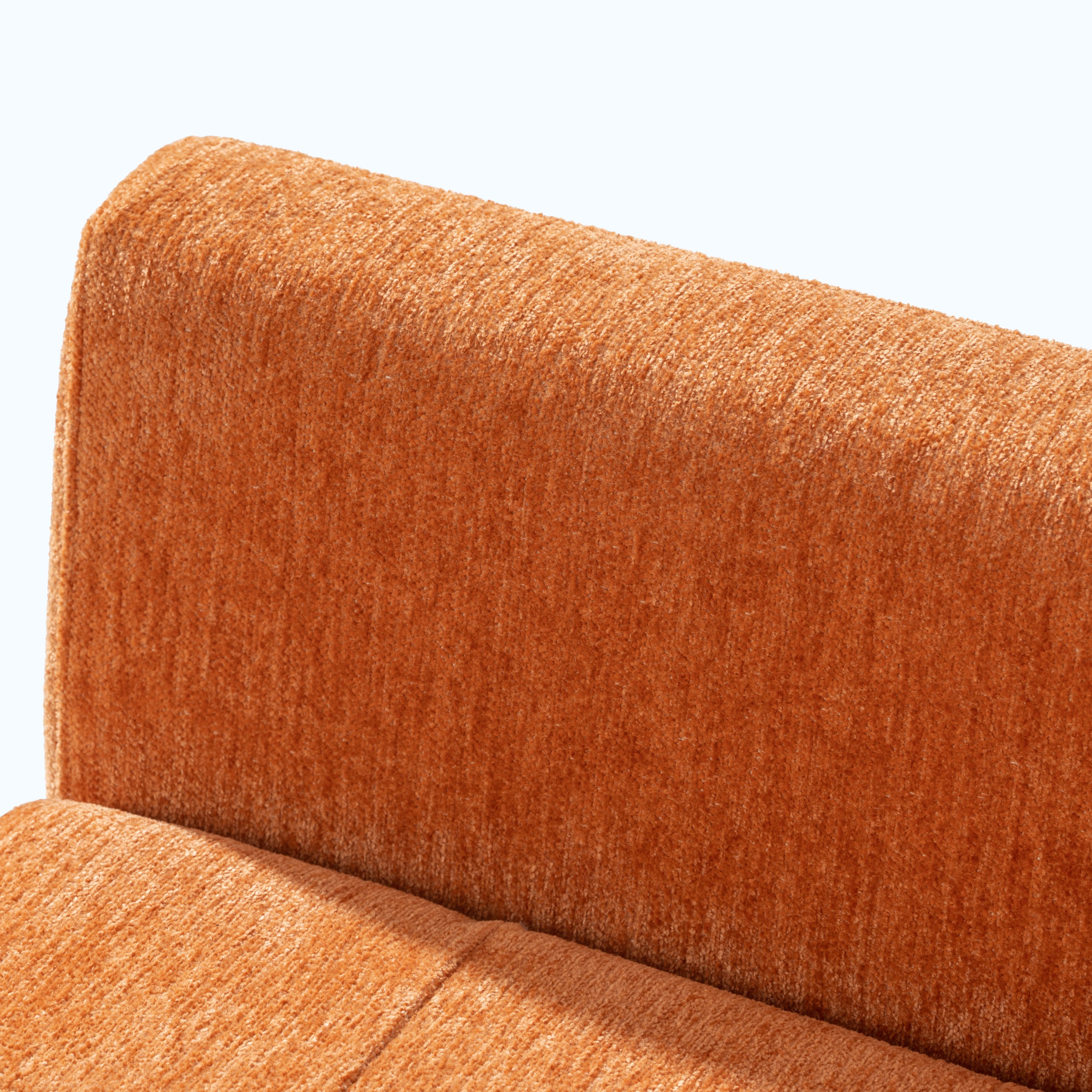Modern Accent Chair,Chenille Arm Chairs for Living Room,Upholstered Mordern Armchair,Comfy Soft Padded Lounge Chair in Small Space, Bedroom, w/Pillow, Solid Wood Leg (Orange) - Grand Goldman Shop