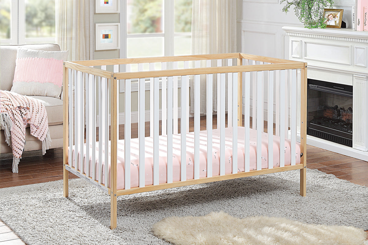 Deux Remi 3-in-1 Convertible Island Crib Natural/White - Grand Goldman