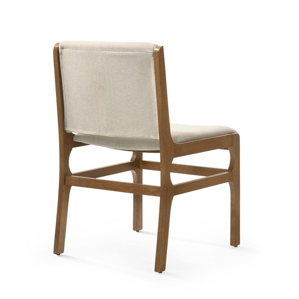 Elegant Dining Chair Set of Two Sophisticated Style Wheat Fabric - Grand Goldman Shop
