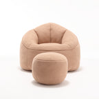 Bedding Bean Bag Sofa Chair with High-Pressure Foam and Footrest, Tan Microfiber - Grand Goldman Shop