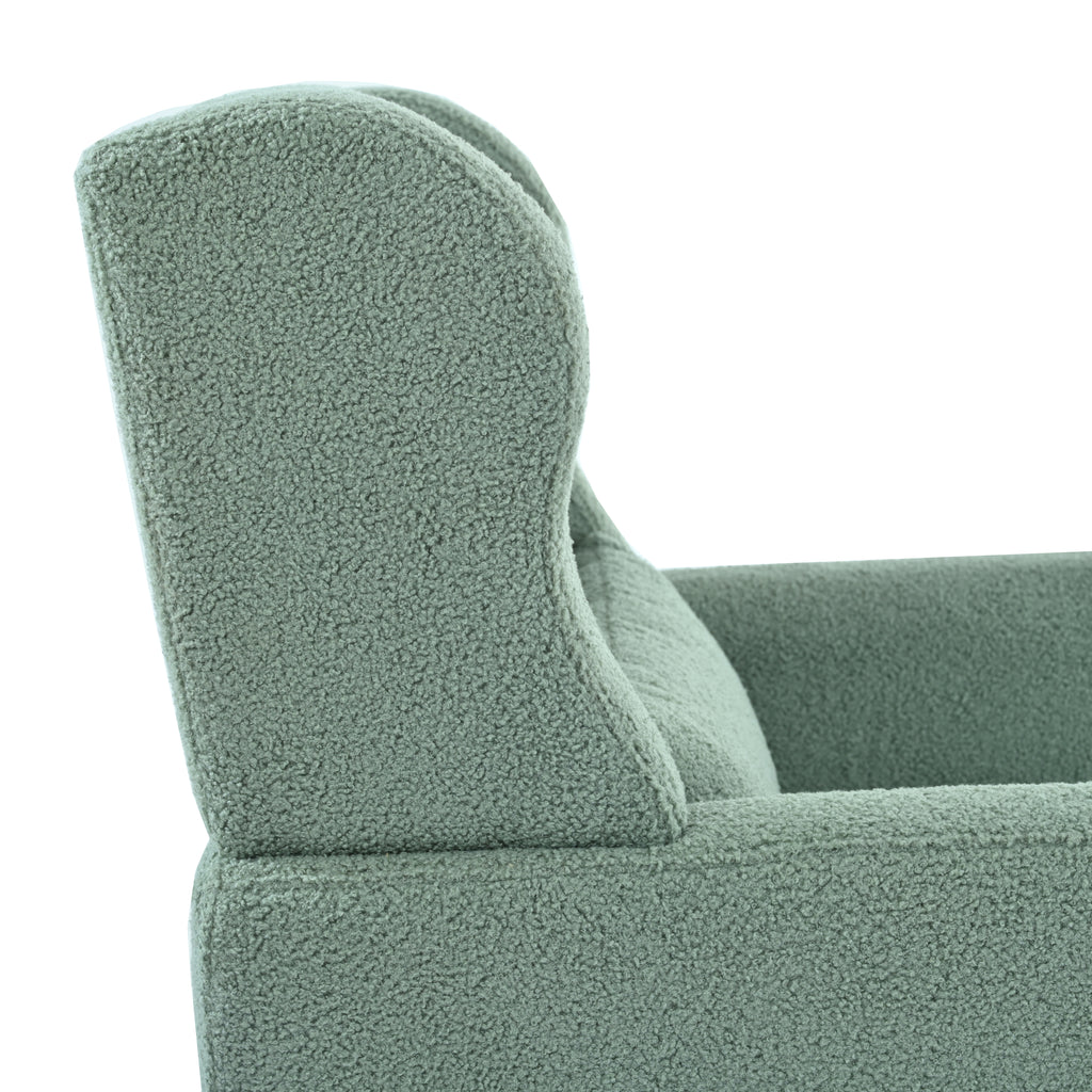 Modern Accent Chair,Teddy Fabric Living Room Chairs Comfy Reading Chair,Mid Century Accent Chair, Lounge Arm Chairs Armchair for Living Room Bedroom (Light Green) - Grand Goldman Shop