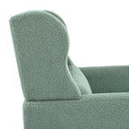Modern Accent Chair,Teddy Fabric Living Room Chairs Comfy Reading Chair,Mid Century Accent Chair, Lounge Arm Chairs Armchair for Living Room Bedroom (Light Green) - Grand Goldman Shop