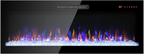 60 inch recessed ultra thin tempered glass front wall mounted electric fireplace with remote and multi color flame & emberbed, LED light heater - Grand Goldman Shop