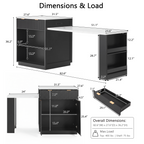 K&K 82.6' Fluted Kitchen Island with Extendable Dining Table for 4-6, Island Table for Kitchen with Power Outlet, Kitchen Table with Double-Side Storage, 2 Drawers 2 Side Open Shelves, Black - Grand Goldman Shop
