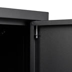Black Metal Storage Cabinet with Locking Doors and Adjustable Shelf, Folding Filing Locker for Home Office, School, Garage, S
