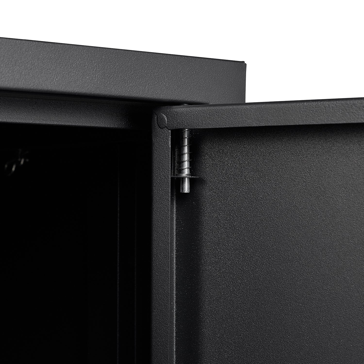 Black Metal Storage Cabinet with Locking Doors and Adjustable Shelf, Folding Filing Locker for Home Office, School, Garage, S