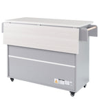 K&K Kitchen Island with Trash Can Storage Cabinet, Kitchen Cart with Drop Leaf, Spice Rack, Towel Rack and Drawer, Rolling Kitchen Island on Wheels with Adjustable Shelf, Grey - Grand Goldman Shop