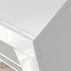Living Room Sideboard Storage Cabinet WHITE  High Gloss with LED Light, Modern Kitchen Unit Cupboard Buffet Wooden Storage Display Cabinet TV Stand with 3 Doors for Hallway Dining Room - Grand Goldman Shop