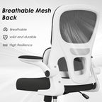 Soohow Office Chair, Mesh Ergonomic Office Chair with Lumbar Support, Comfy Computer Desk Chair with Flip Armrest Rolling Whe