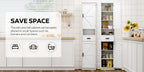 69' H Tall Bathroom Storage Cabinet with 2 Barn Doors and 1 Drawer, Narrow Storage Unit, Adjustable Shelves,Floor Cabinet for Bathroom, Living Room, Entryway,Kitchen,(White) - Grand Goldman Shop