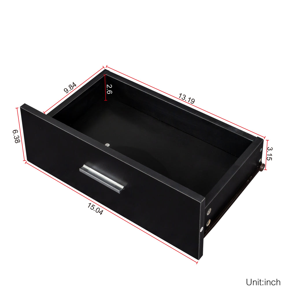Black modern simple hair desk, multi-layer storage, large storage space - Grand Goldman Shop