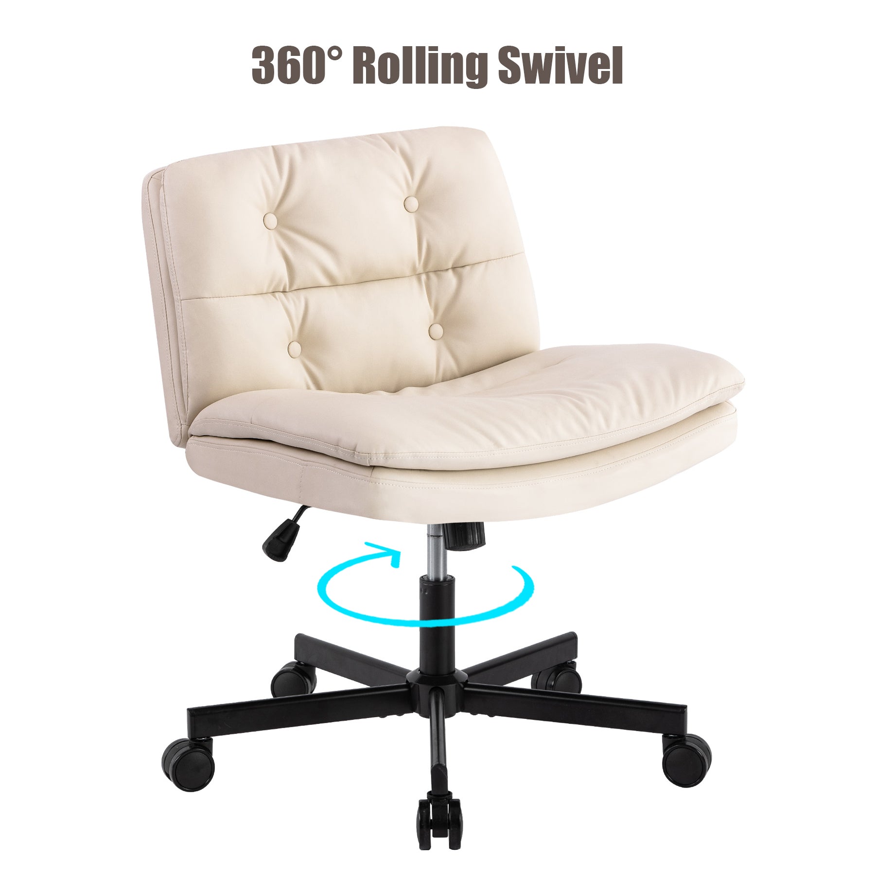 UPGRADE! Larger Size 360° Swivel Home Office Desk Chair with Wheels - Grand Goldman