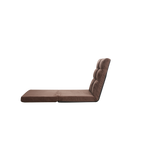 Modern Triple Fold-Down Brown Metal Frame Sofa Bed with 5 Reclining Positions and Pillow – Adjustable Upholstered Floor Couch for Gaming or Guest Room - Grand Goldman Shop