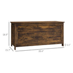 HOMCOM 39.4' Storage Chest w/ 2 Safety Hinges, Wooden Box, Rustic Brown - Grand Goldman Shop